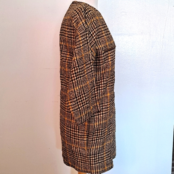 Celine Phoebe Philo Mini Dress Silk Lightweight Plaid Cream Black Brown - Picture 2 of 12